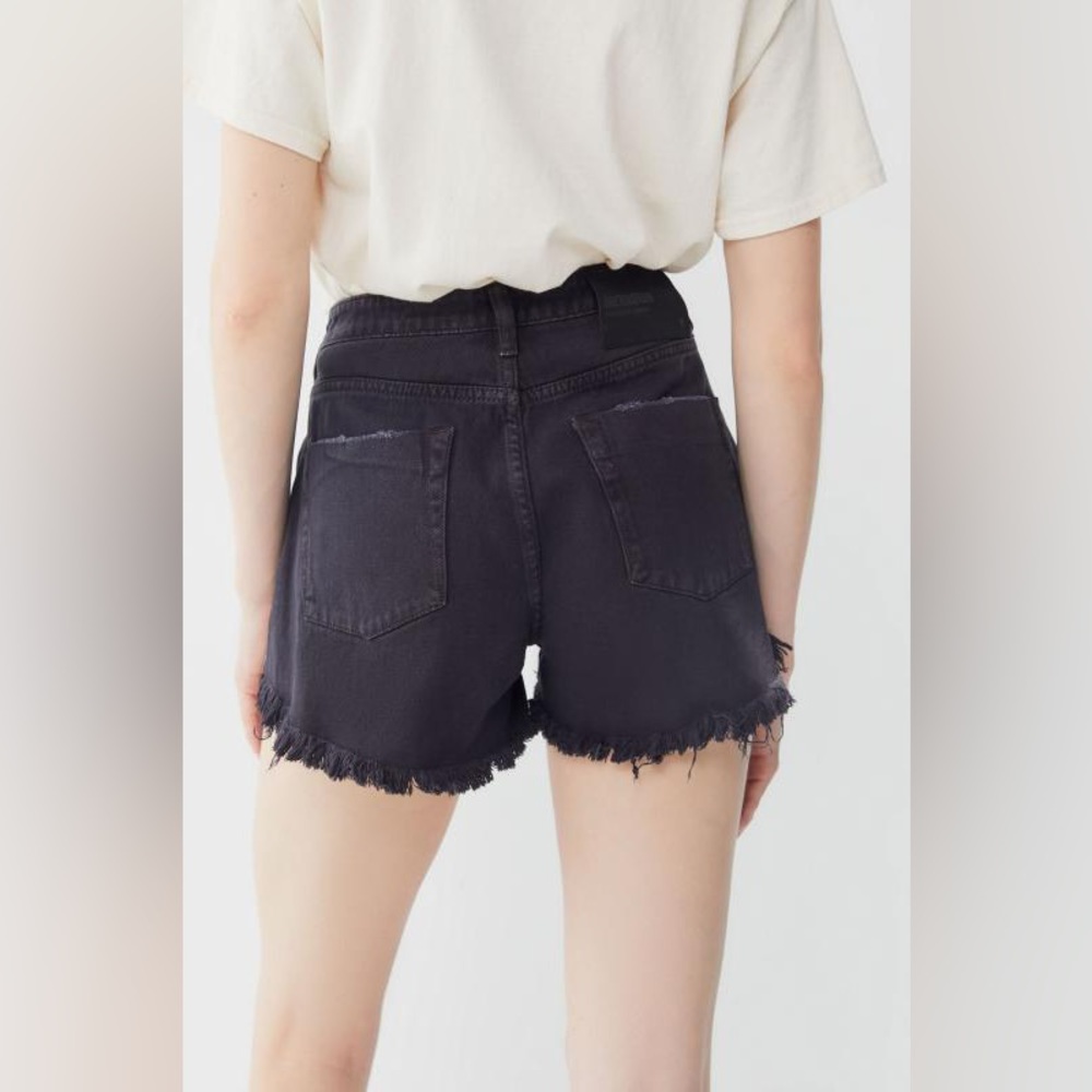 ONE TEASPOON TRUCKERS MID WAIST RELAXED DENIM JEAN SHORTS IN PURE BLACK SIZE 27 - Picture 3 of 16